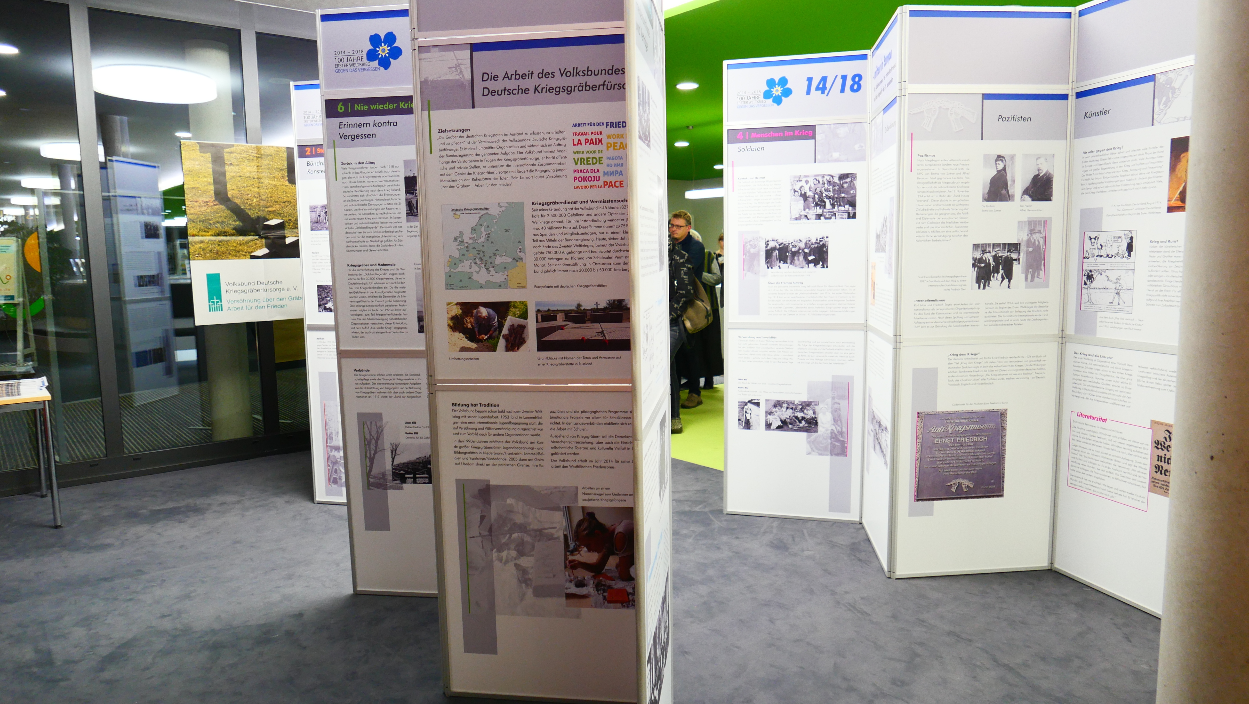 Sechs Herangehensweisen werden auf den Tafeln gezeigt.