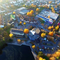 Luftbild des Lohfeldener "Neuen Ortszentrums".