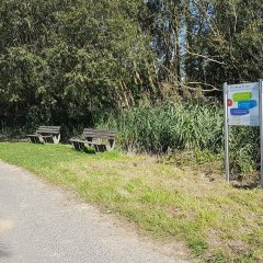 Tafel am neuen Rundweg in Lohfelden: "Impulsweg für Herz und Verstand".