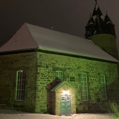 Auch die Kirche Crumbach wurde grün erleuchtet.