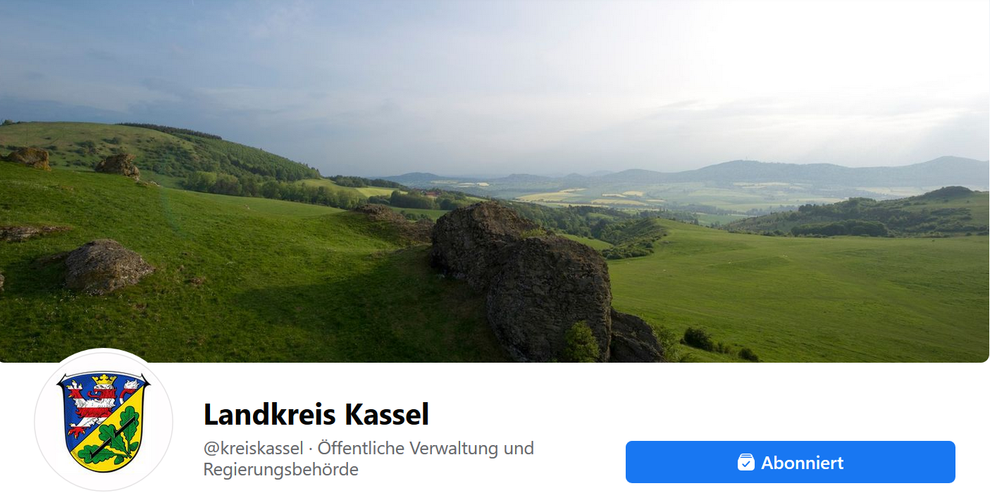 Der Landkreis Kassel ist seit 01.04.2021 auch bei Facebook aktiv.