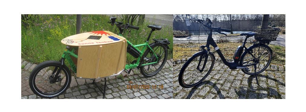 Die beiden Pedelecs der Gemeinde Lohfelden, die zur Ausleihe bereitstehen.