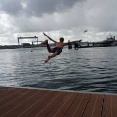 Freiflug in dei Ostsee.