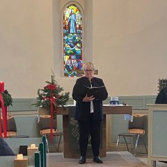 Gottesdienst am Sonntag mit Pfarrerin Andrea Fugmann-Szugfill und Lektorin Sylvia Eckel.