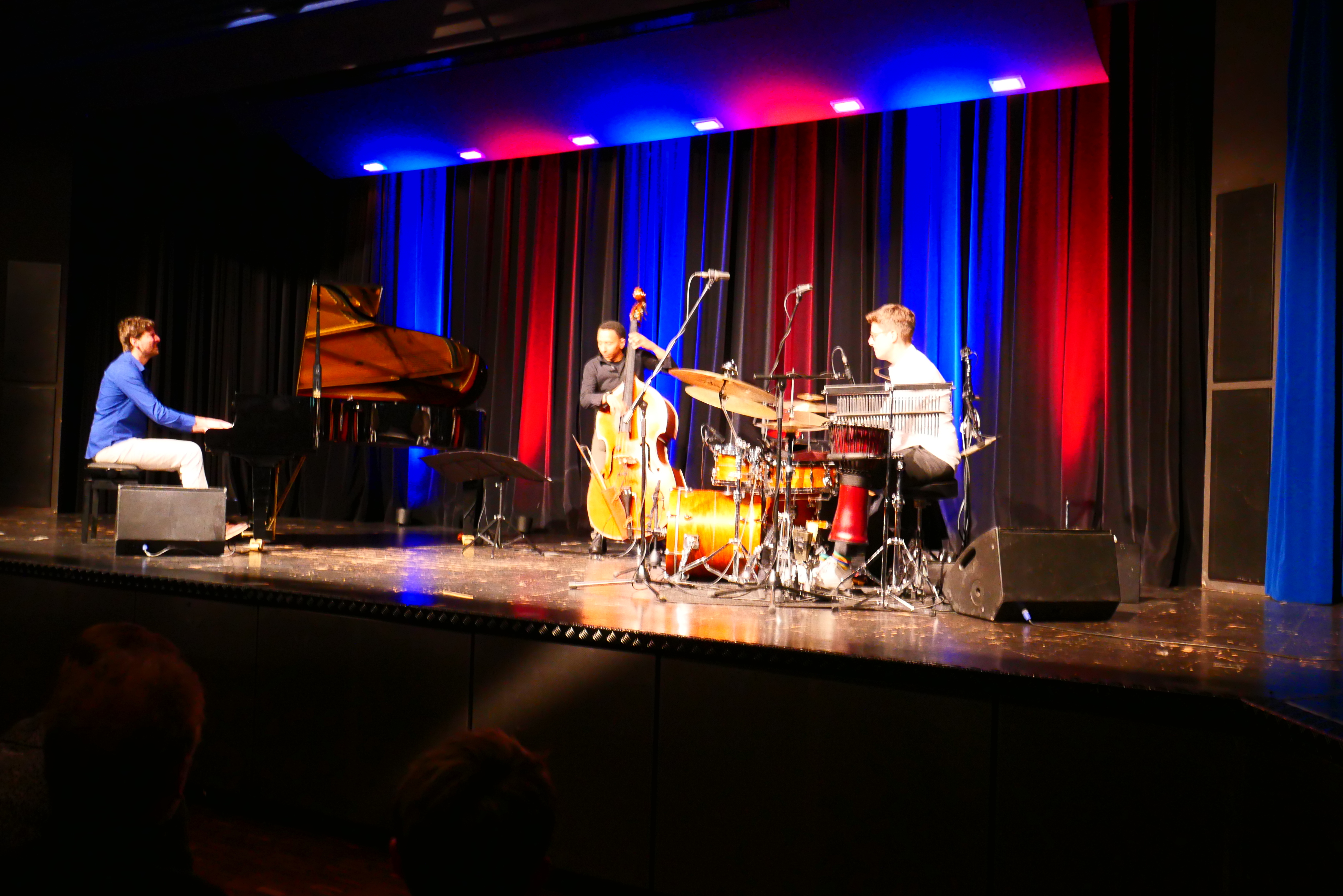 Die weltberühmte Jazz-Band „Triosence“ spielte am 11. März im Lohfeldener Bürgerhaus mit Komponist Bernhard Schüler am Flügel, Omar Rodriguez Calvo am Bass und Tobias Schulte an den Drums und anderen Rhythmus-Instrumenten.