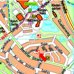 Lageplan der Bouleanlage im Korallenweg 1a.