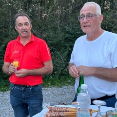 Berg im Drautals Bürgermeister Wolfgang Krenn (l.) und Lohfeldens Bürgermeister Uwe Jäger beim Begrüßungstreffen.