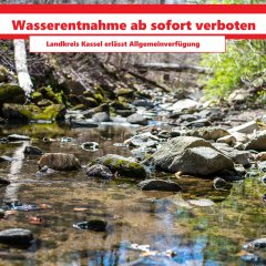 Seit dem 8. Juli verbietet der Landkreis Kassel die Wasserentnahme an Flüssen und Bächen.