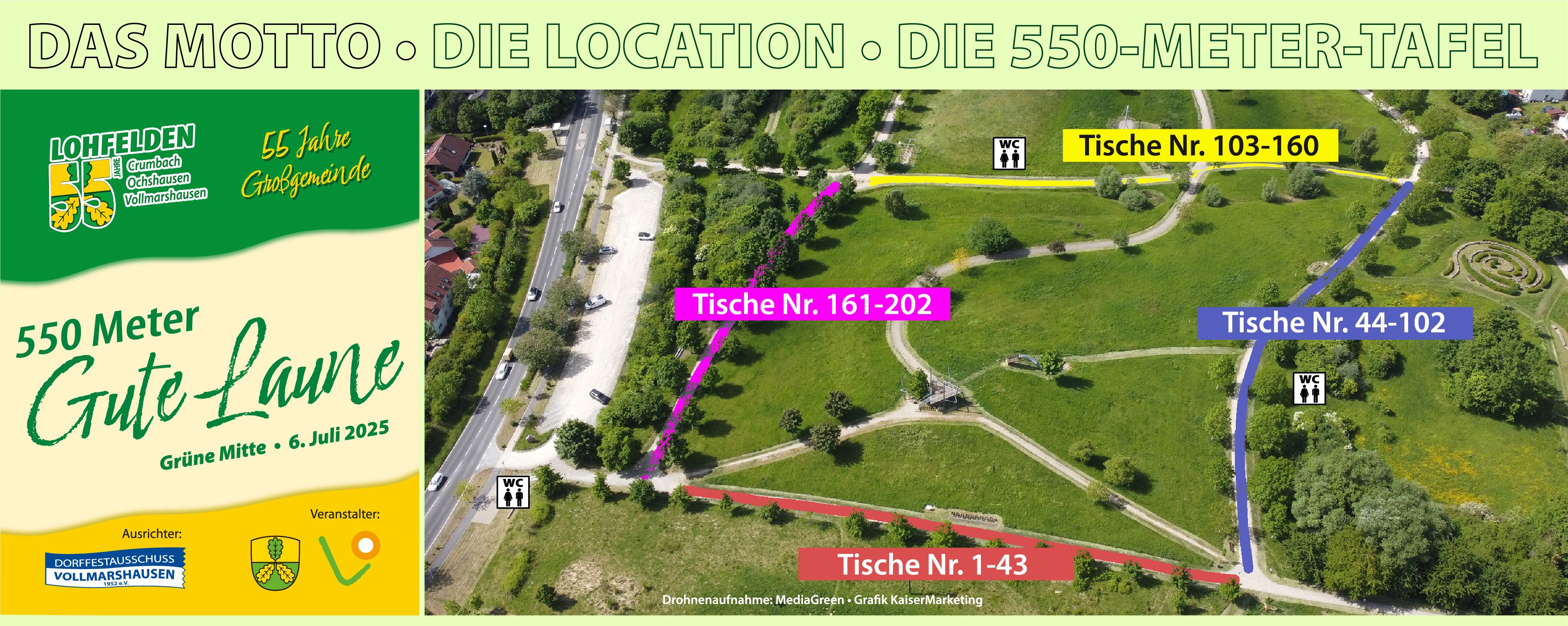 550m-Tafel – Tischplan