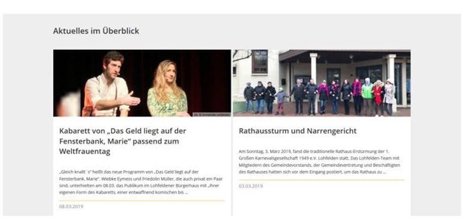 Die neue Website der Gemeinde Lohfelden.