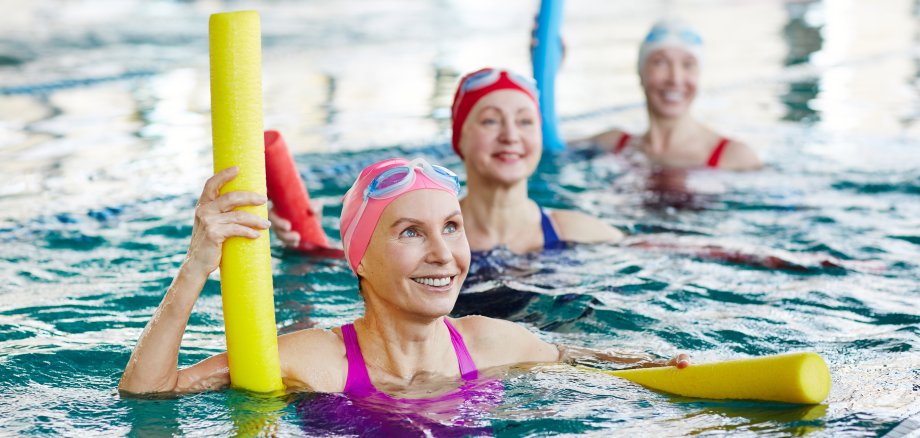 Aerobics in swimming pool