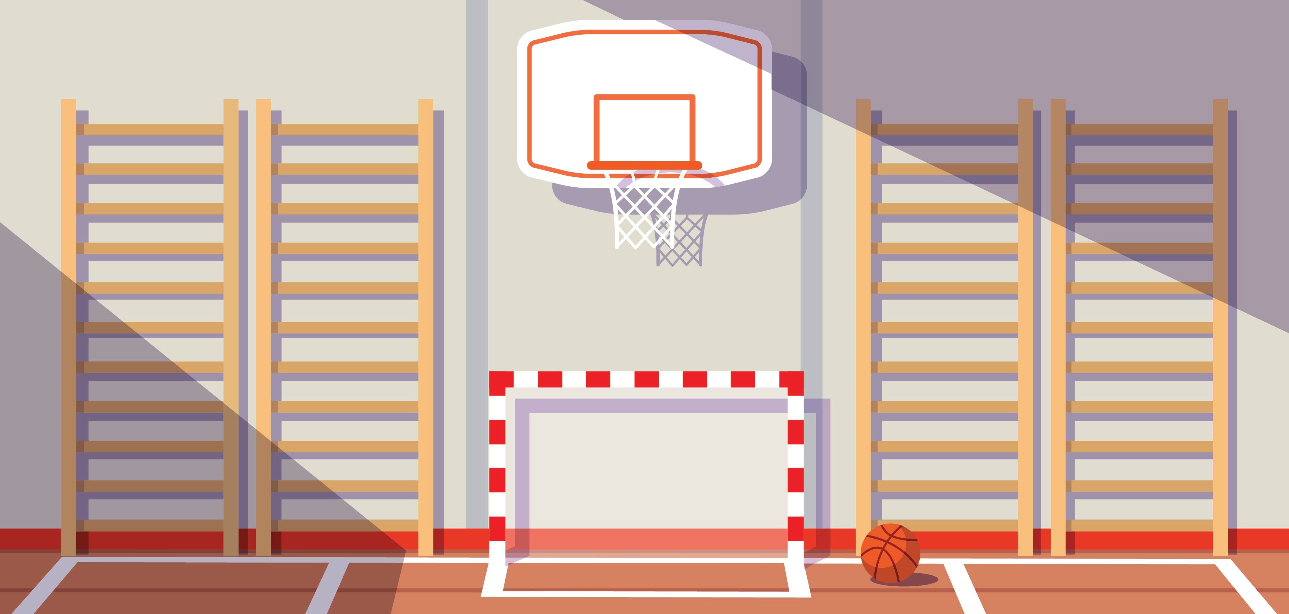 Zeichnung einer Sporthalle.