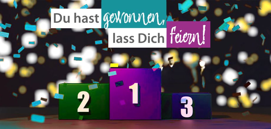 Leeres 1, 2, 3 Podest, Leiterbühne für den Sieger, zweiten und dritten Platz mit Papierkonfetti, 3D-Rendering.