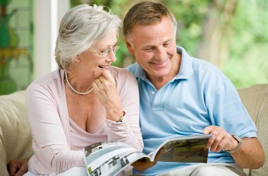 Couple looking at brochure