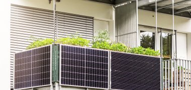 Modern Balcony Apartment Solar power panel.