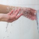 Weibliche Hände testen die Temperatur des Wassers in der Dusch