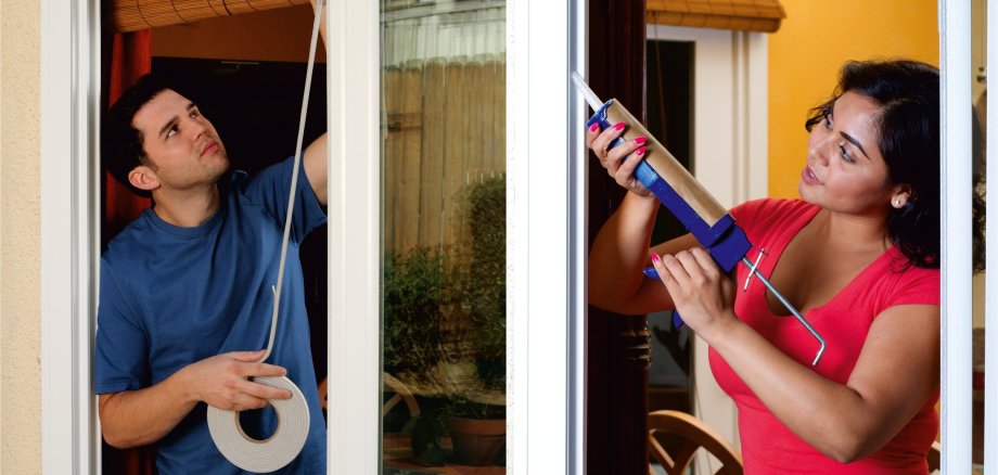 Fenster und Türen abdichten.