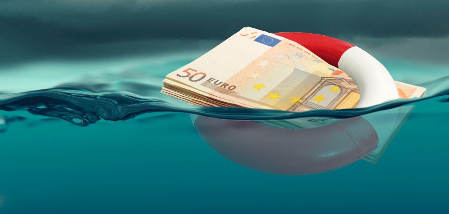 Euro im Rettungsring.