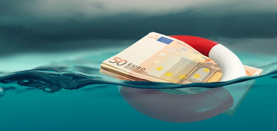 Euro im Rettungsring.