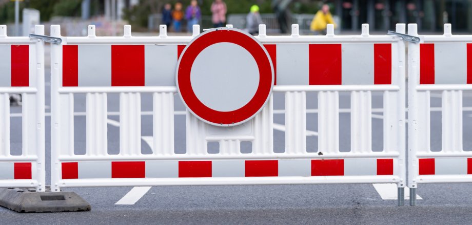 Barrier On Road In City