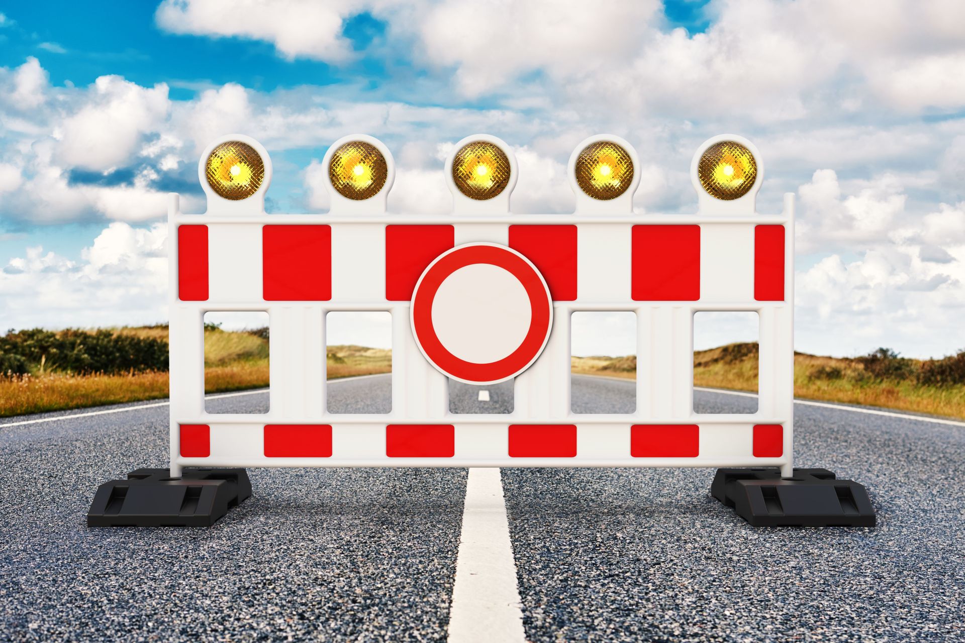 Vollsperrung Warnschild